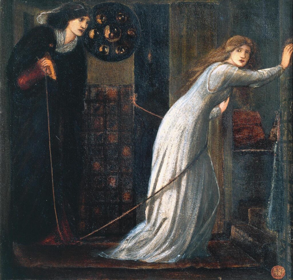 Fair Rosamund and Queen Eleanor (1862) – Edward Burne-Jones Tablo