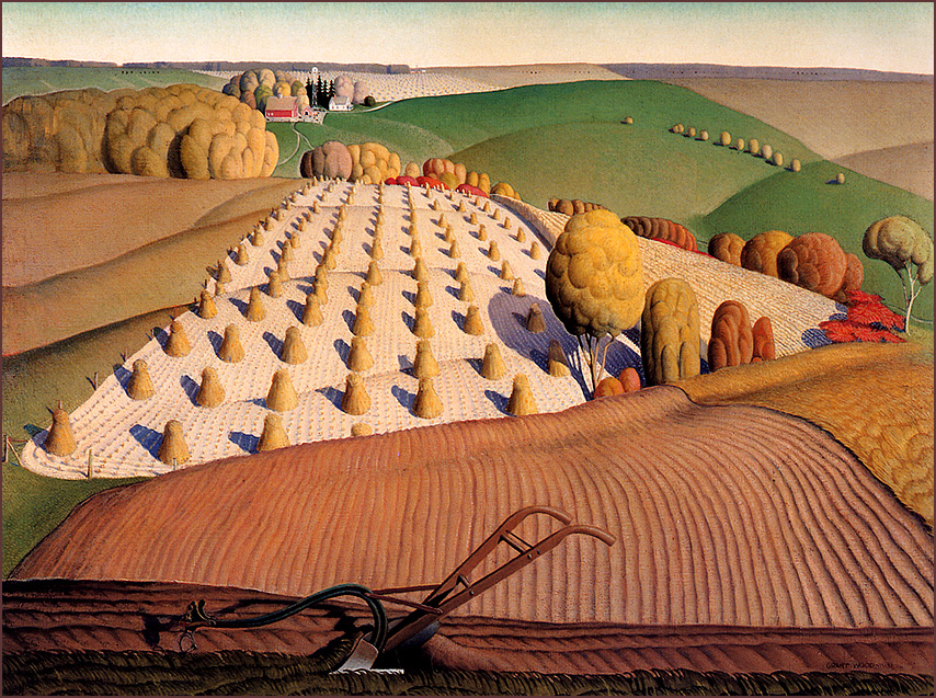 Fall Plowing (1931) - Grant Wood Tablo