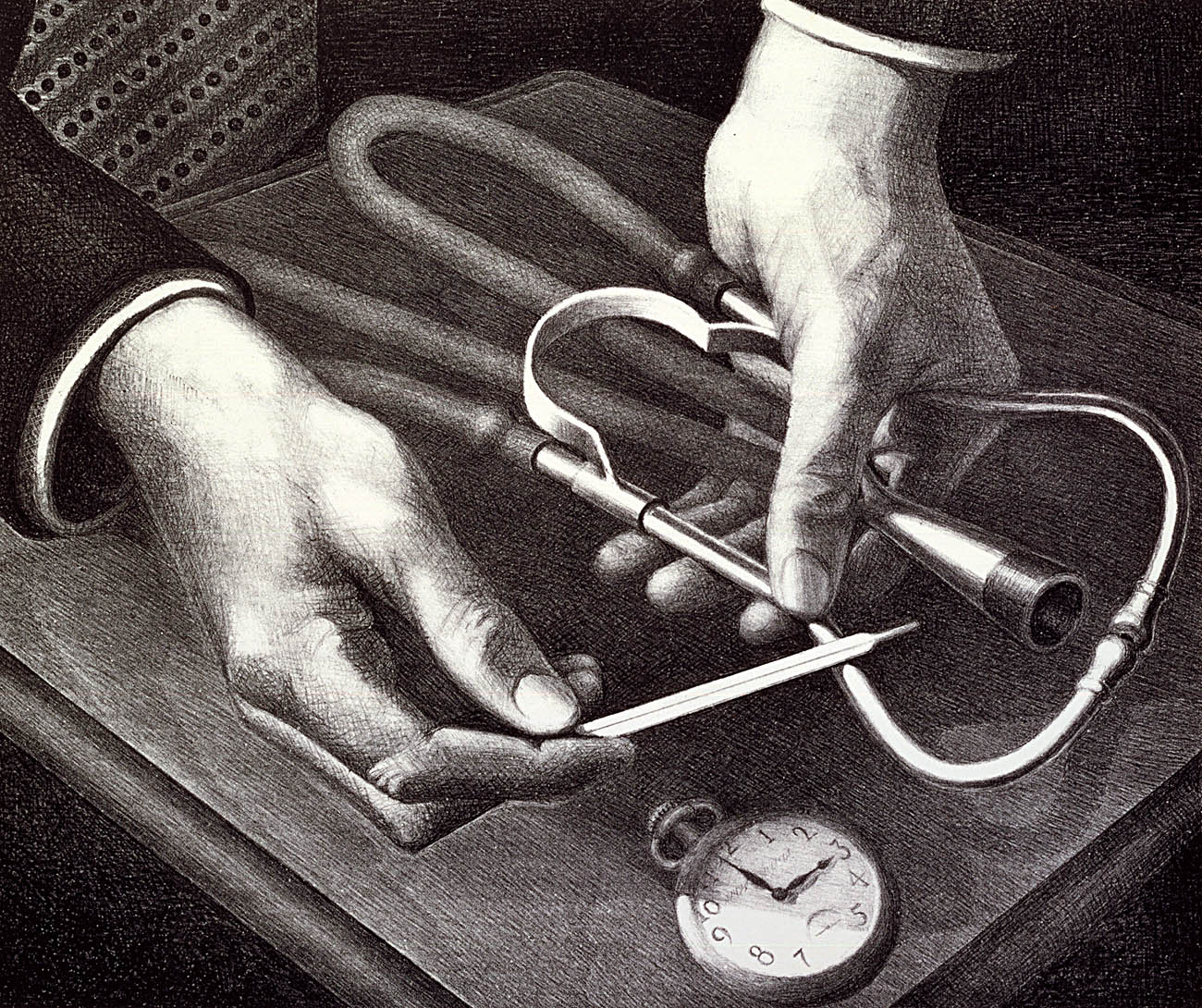 Family Doctor (1940) - Grant Wood Tablo