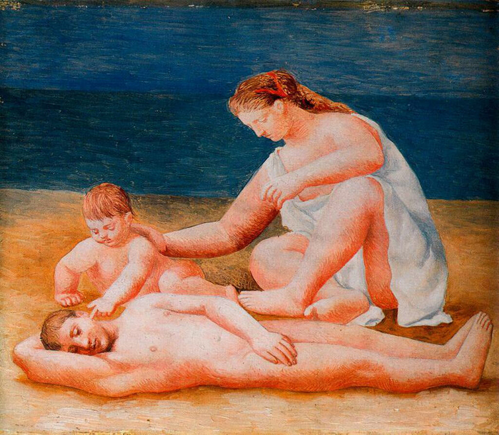 Family at the seashore (1922) - Pablo Picasso Tablo