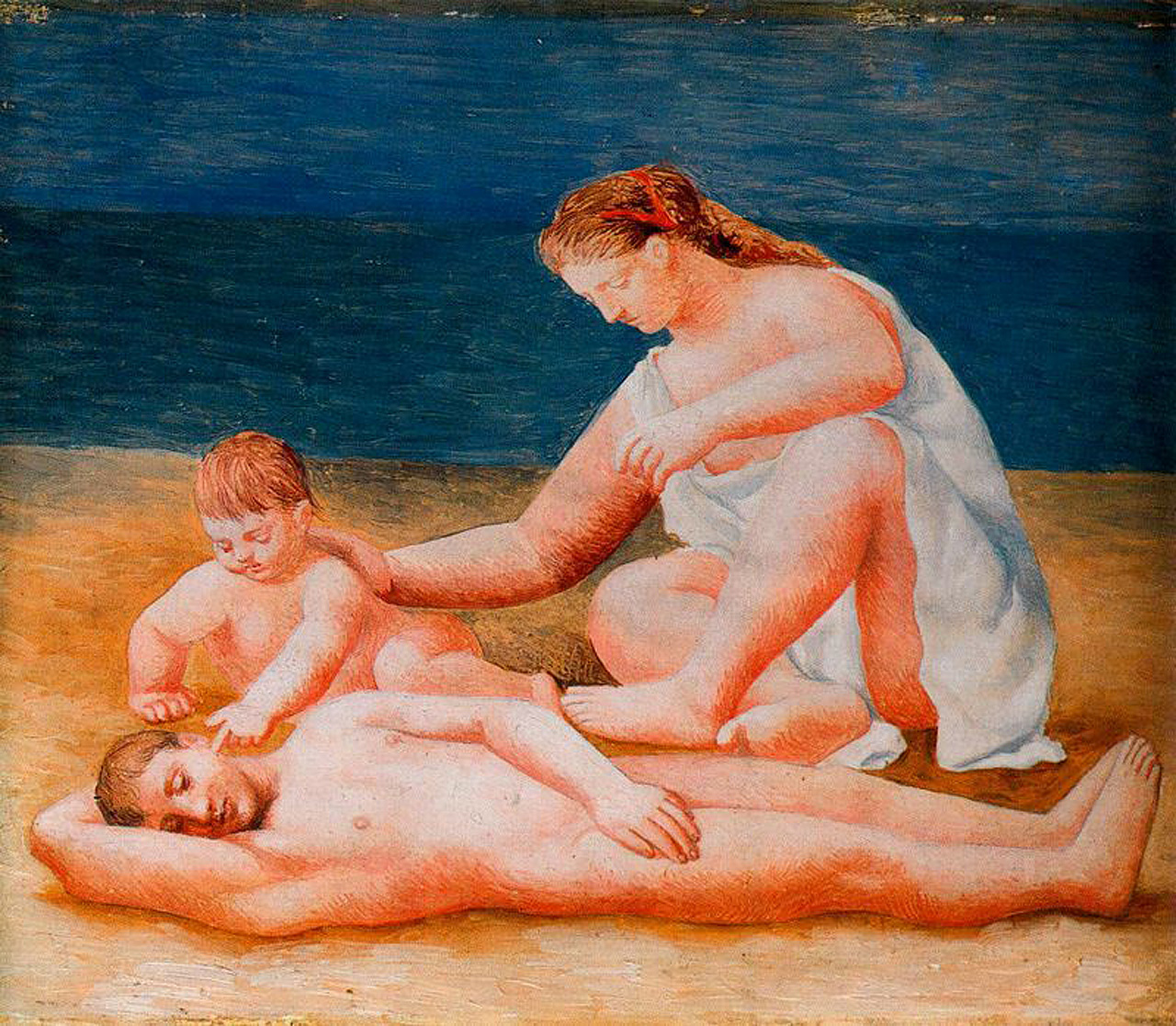 Family at the seashore (1922) - Pablo Picasso Tablo