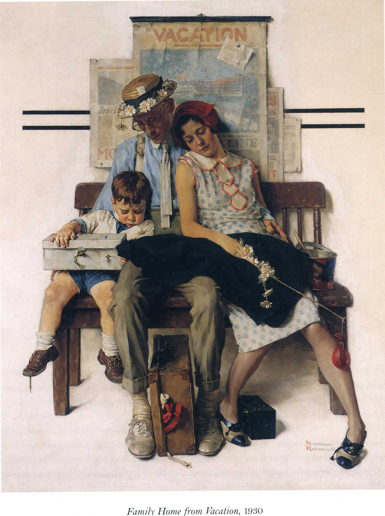 Family home from Vacation (1930) - Norman Rockwell Tablo