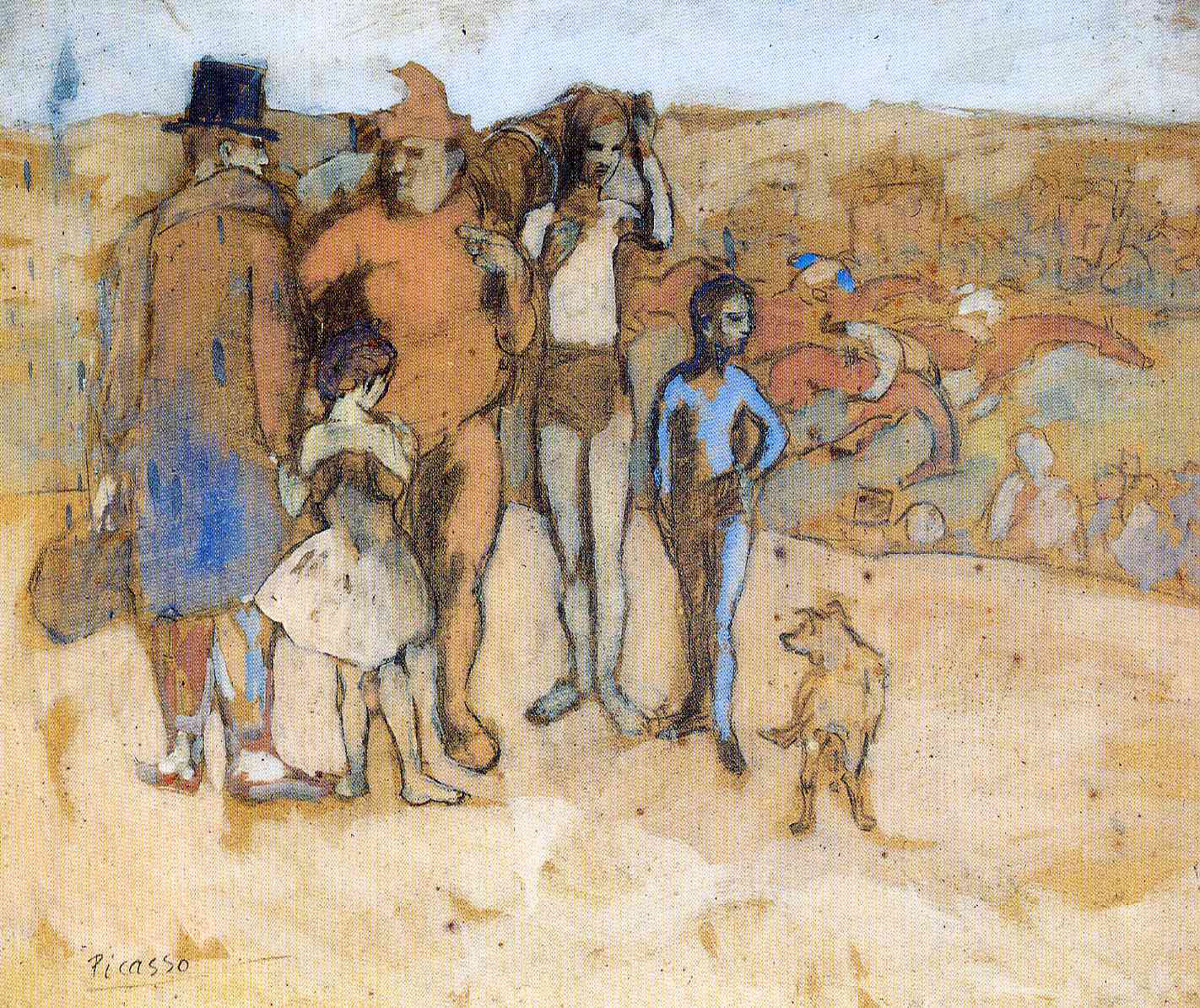 Family of acrobats (study) (1905) - Pablo Picasso Tablo