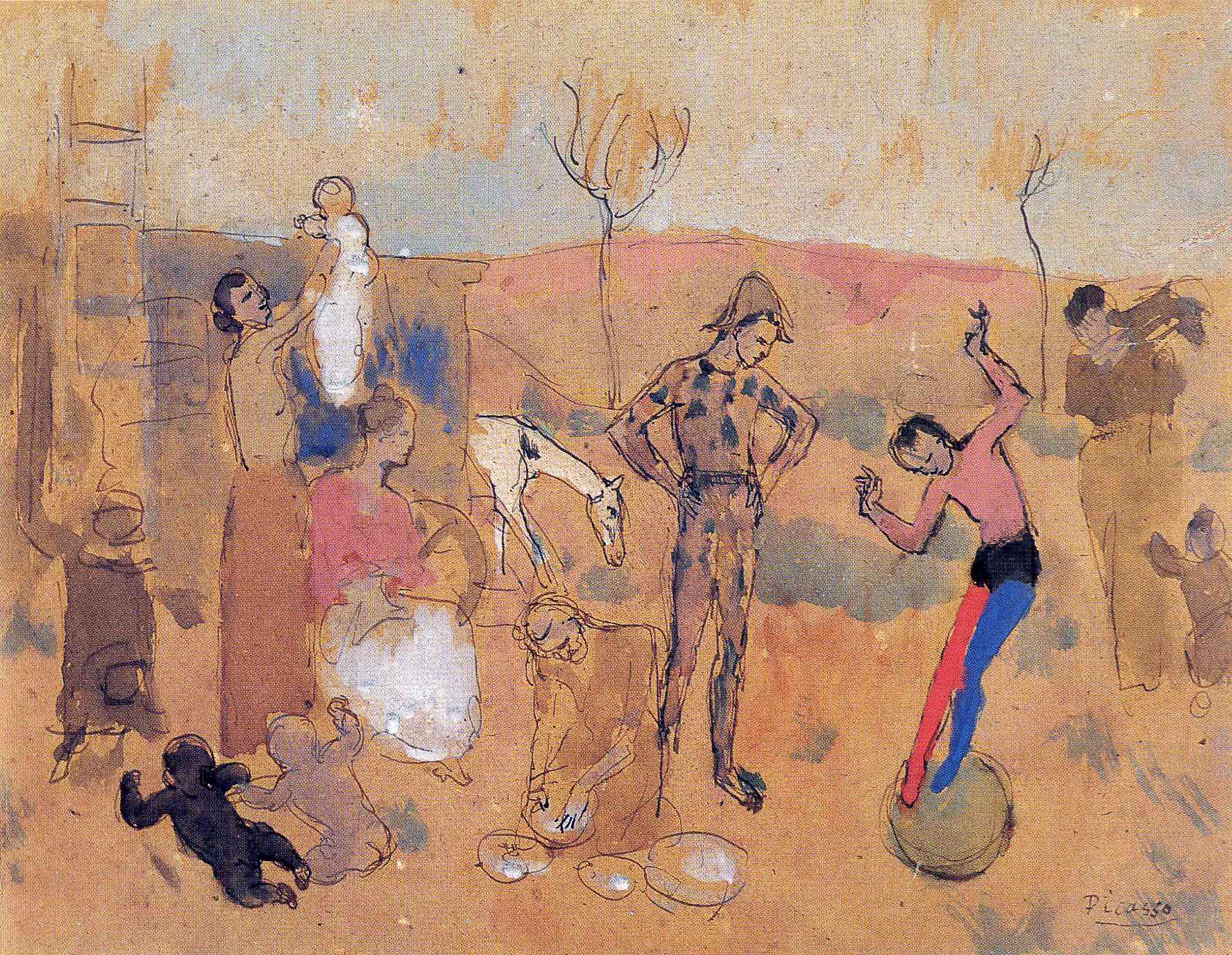 Family of jugglers (1905) - Pablo Picasso Tablo