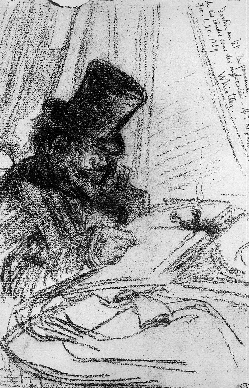 Fantin Latour drawing Sun - James McNeill Whistler Tablo