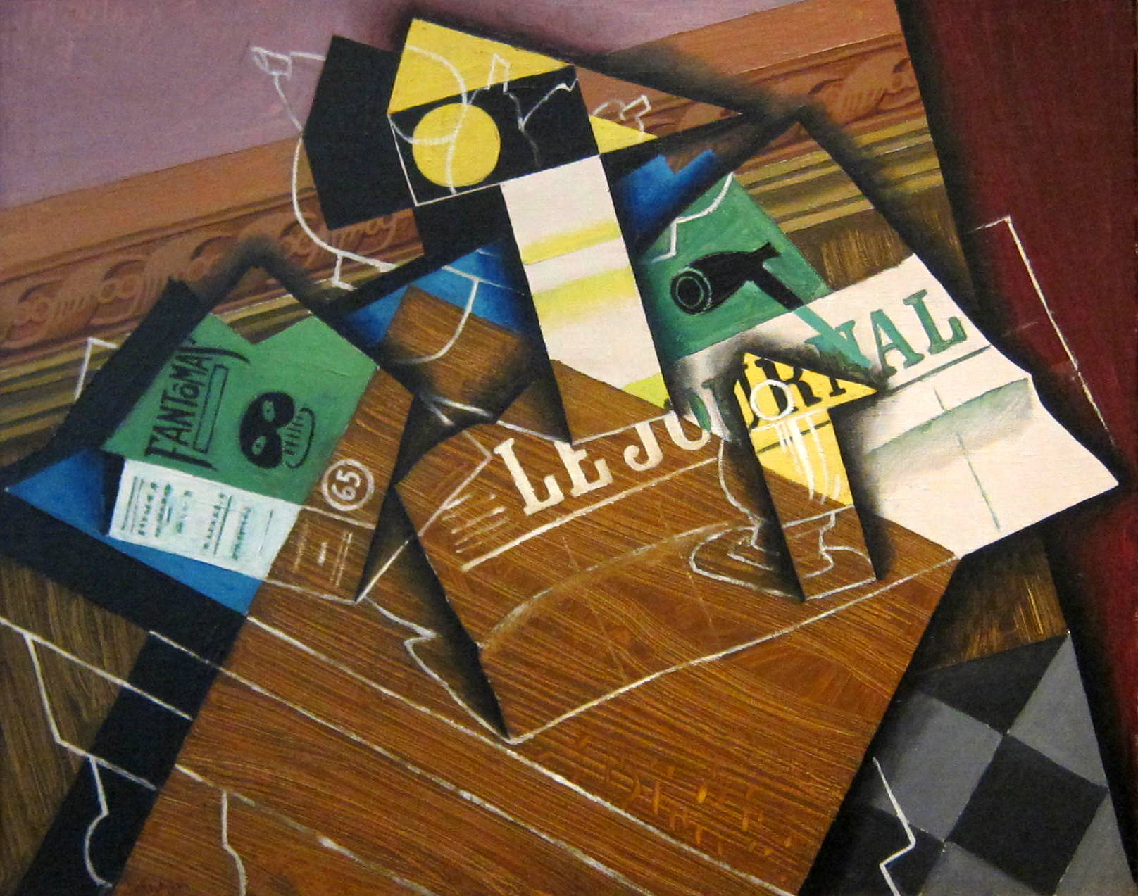 Fantomas (Pipe and Newspaper) (1915) - Juan Gris Tablo