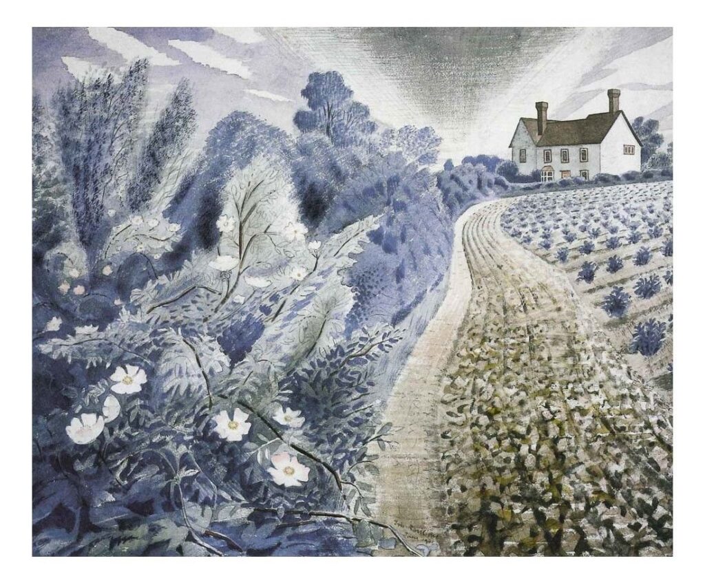 Farm House and Field – Eric Ravilious Tablo