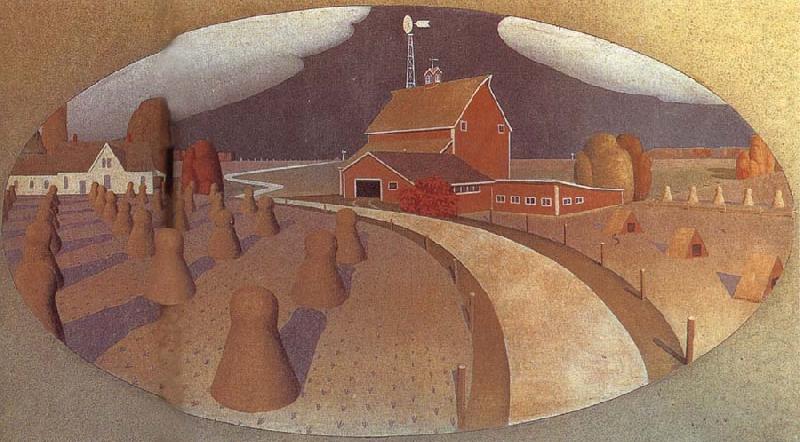 Farm View (1932) - Grant Wood Tablo