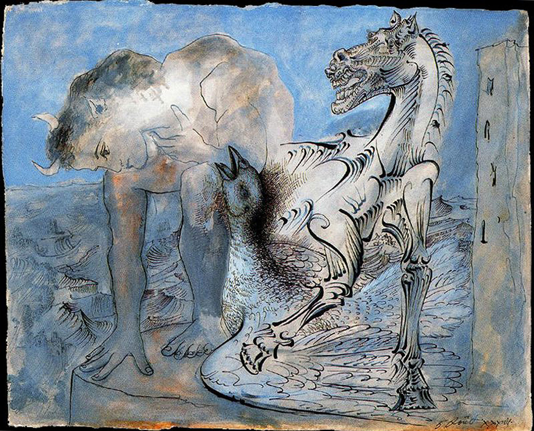 Faun, horse and bird (1936) - Pablo Picasso Tablo