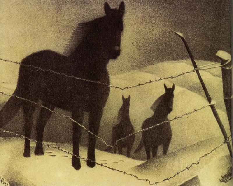 February (1940) - Grant Wood Tablo