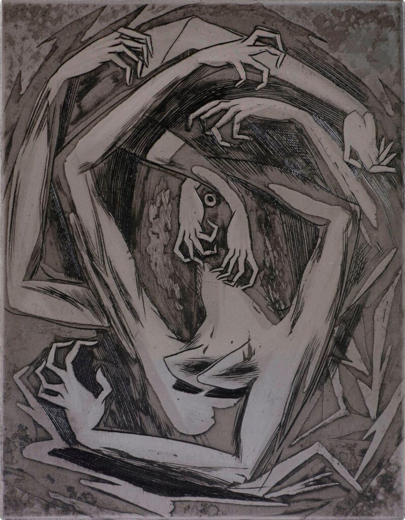 Female Busts and Swirl of Hands - Anton Prinner Tablo