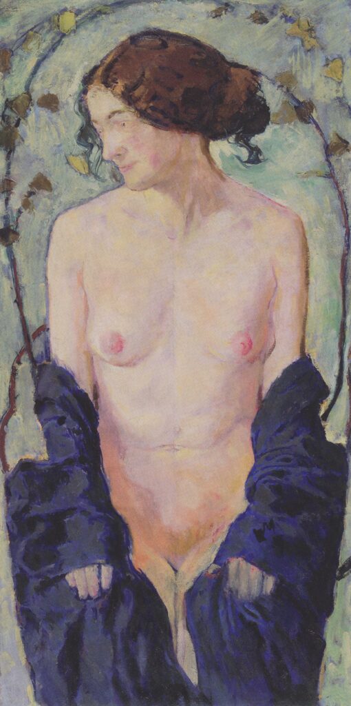 Female Nude with blue cloth (1913) - Koloman Moser Tablo