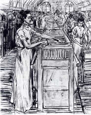 Female employees in the Candle factory in Gouda (1905) – Jan Toorop Tablo