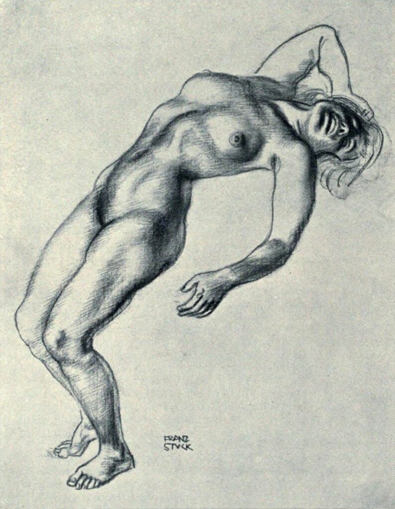Female nude - Franz Stuck Tablo