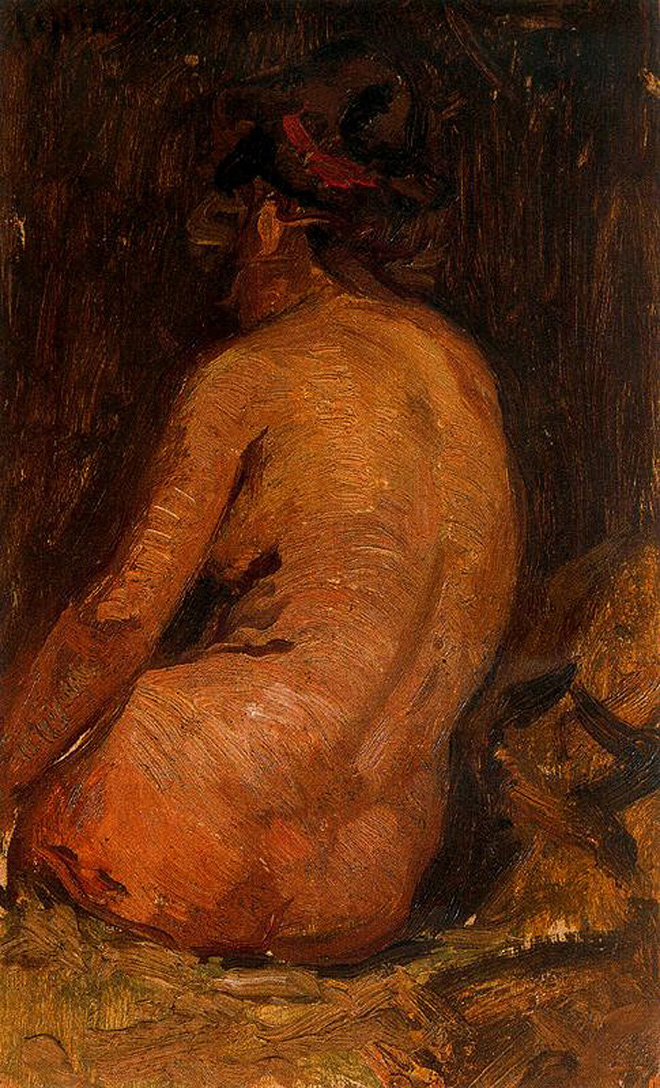 Female nude from back (1895) - Pablo Picasso Tablo
