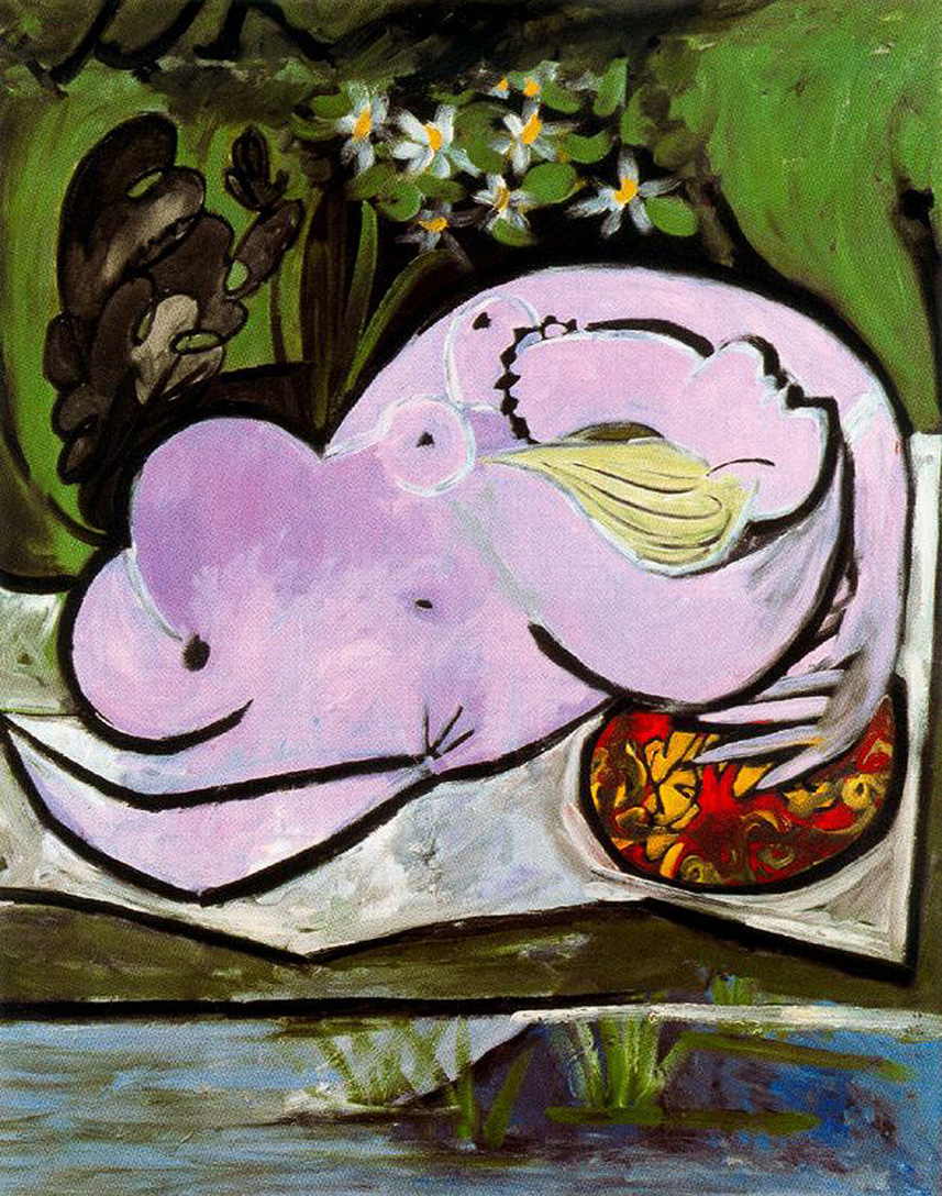 Female nude in the garden (1934) - Pablo Picasso Tablo