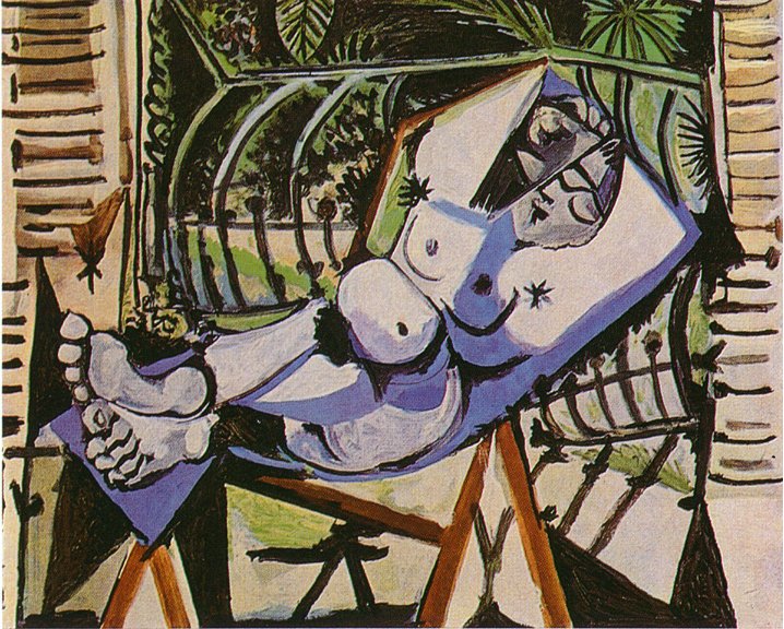 Female nude near the garden (1956) - Pablo Picasso Tablo