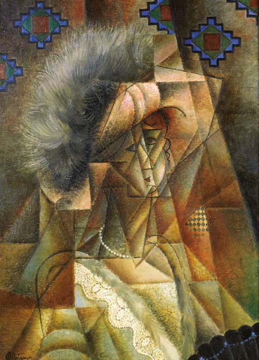 Femme au chapeau rose et collier de perles (1912) - Jean Metzinger Tablo