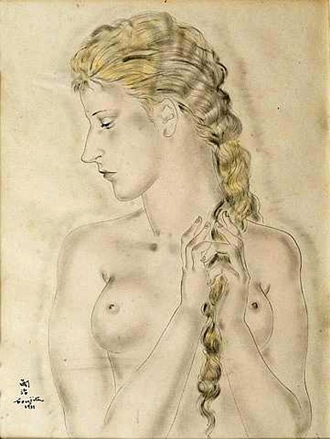 Femme se coiffant (1931) – Tsuguharu Foujita Tablo
