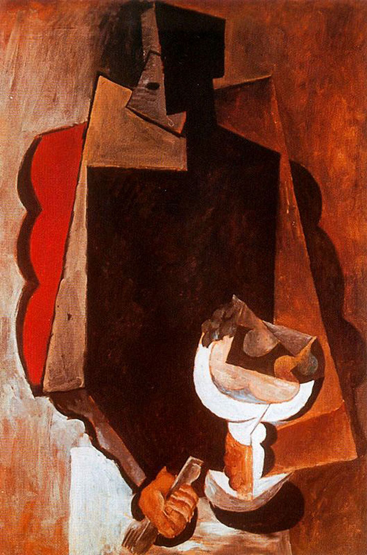 Figure with fruit dish (1917) - Pablo Picasso Tablo