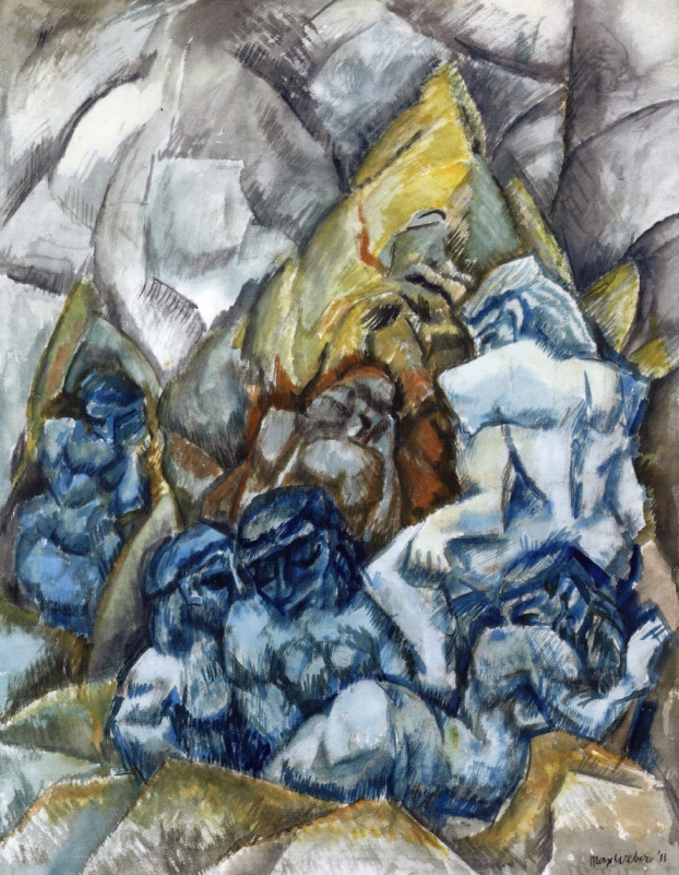 Figures in a Landscape (1911) - Max Weber Tablo