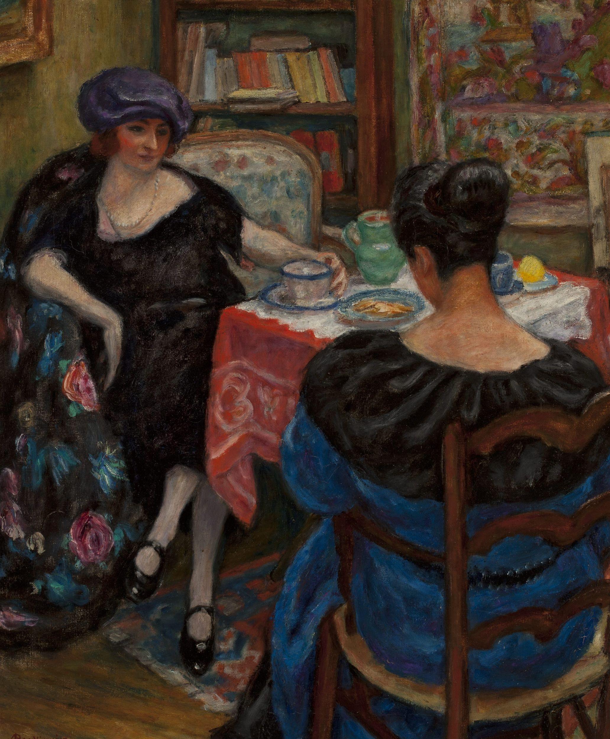 Filiżanka Herbaty (wizyta) (1922) - Józef Pankiewicz Tablo