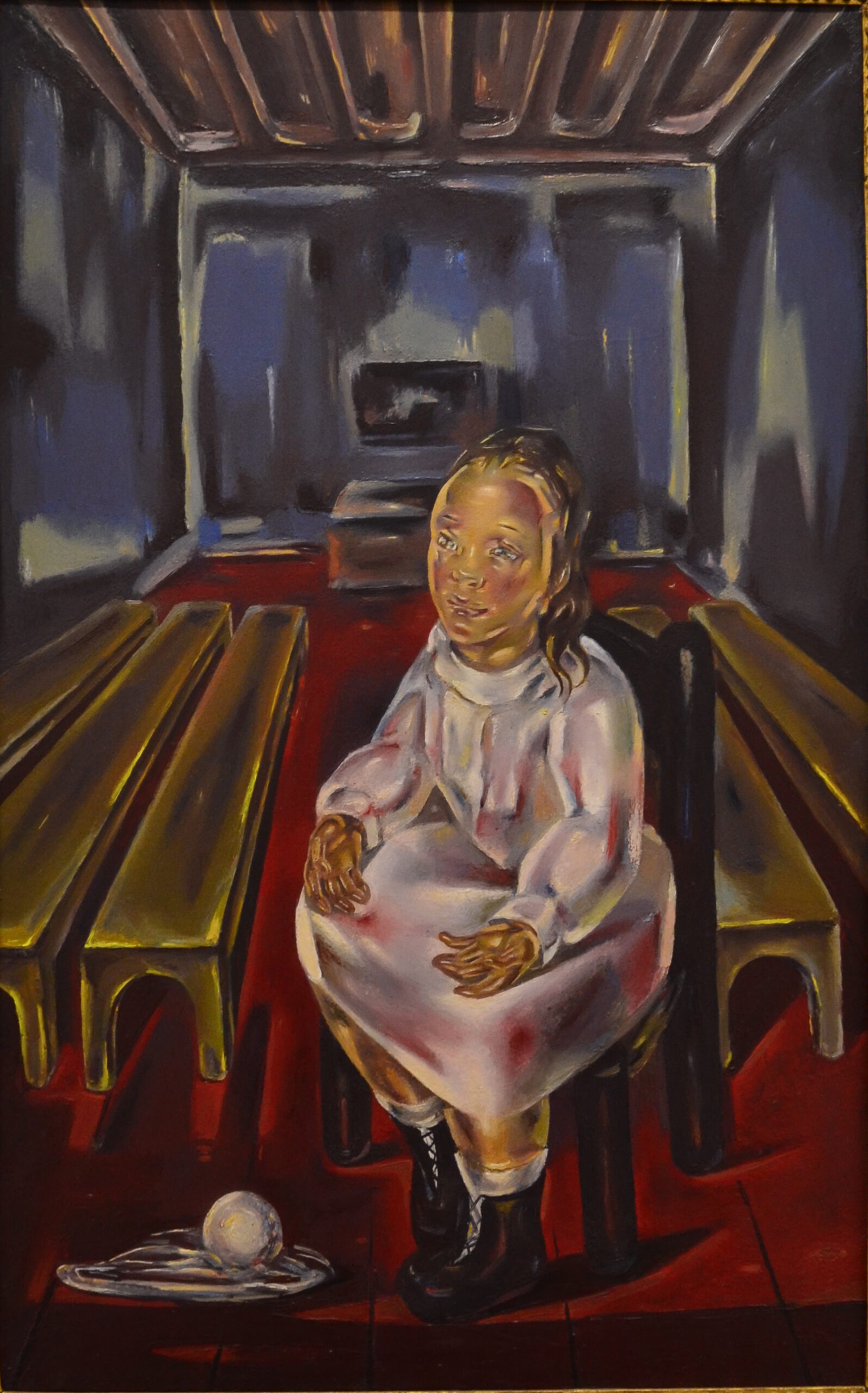 Fillette Assise (dans La Salle Aux Bancs) (1925) - María Blanchard Tablo