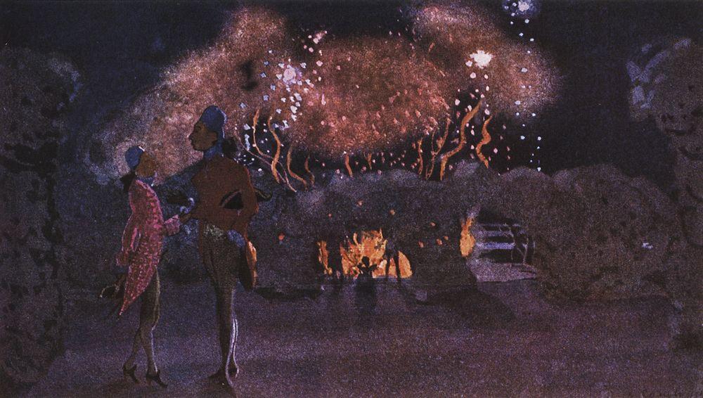 Fireworks (1906) – Konstantin Somov Tablo