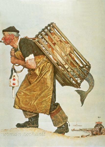 Fish (1955) - Norman Rockwell Tablo