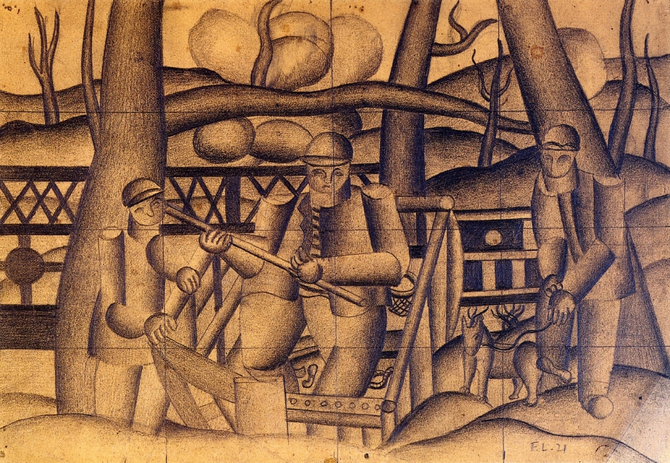 Fishermen (1921) - Fernand Léger Tablo