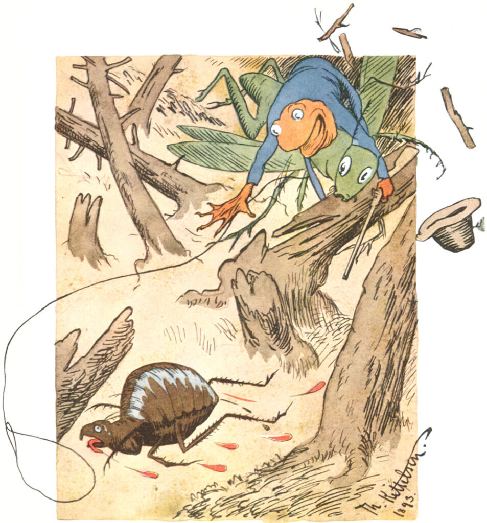 Flea hunting in ancient forest (1894) - Theodor Severin Kittelsen Tablo