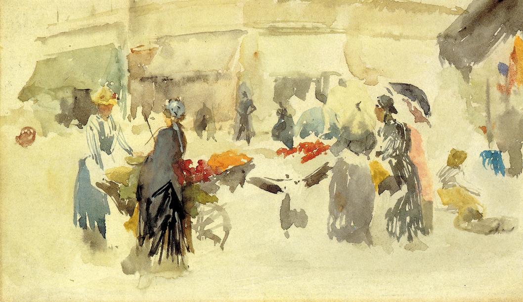 Flower Market (1885) - James McNeill Whistler Tablo