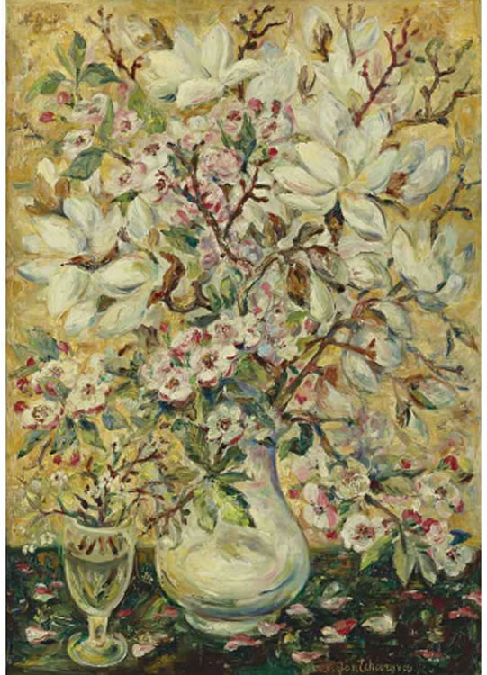 Flower vase - Natalia Goncharova Tablo