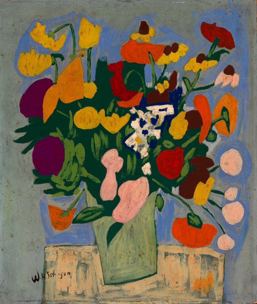 Flowers (1945) - William H. Johnson Tablo