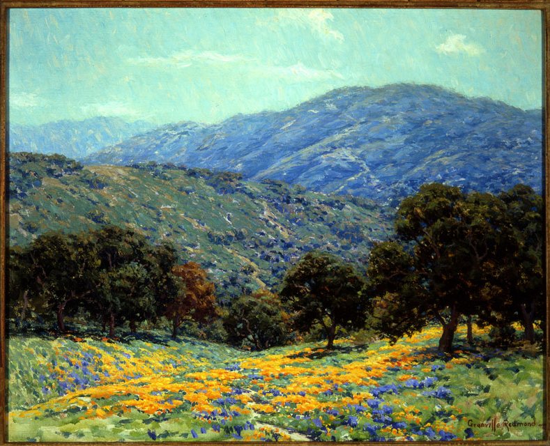 Flowers Under the Oaks - Granville Redmond Tablo
