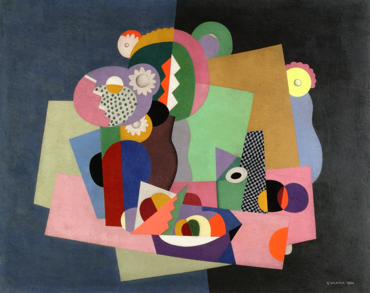 Flowers and Fruit (1924) - Georges Valmier Tablo