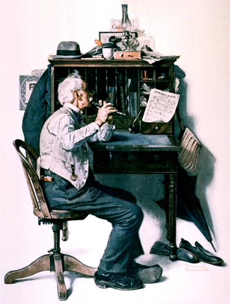 Flute (1925) - Norman Rockwell Tablo