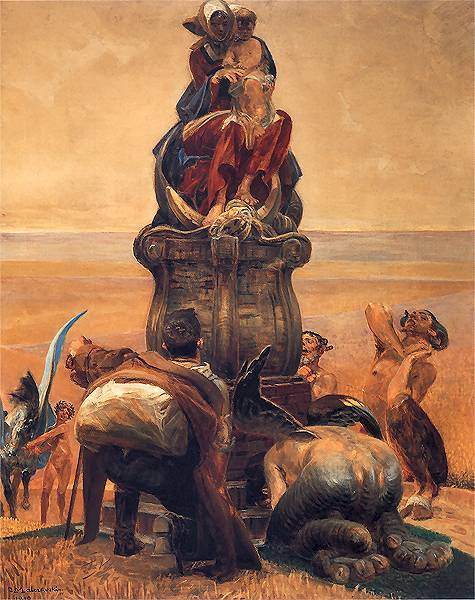 Follow the Stream (central part) (1909) - Jacek Malczewski Tablo