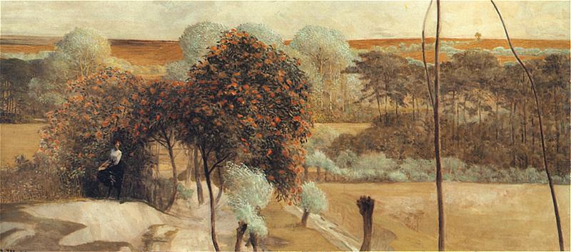 Follow the Stream (left wing) (1909) - Jacek Malczewski Tablo