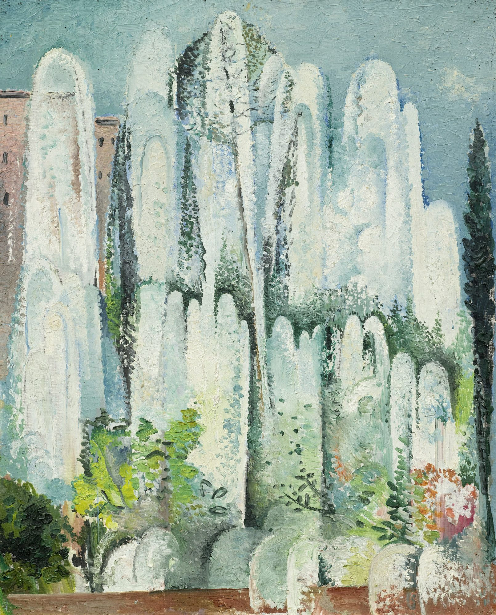 Fontaine Dans Un Jardin De Rome (1934) - Alice Bailly Tablo