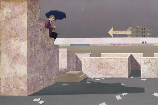 Football Field, Soller - Jeffrey Smart Tablo