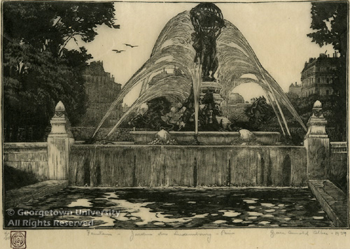 Fountain Jardin du Luxembourg, Paris (1929) - Grace Albee Tablo