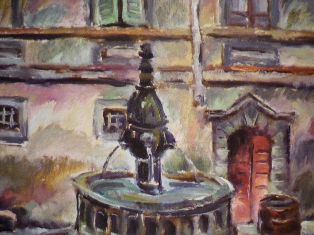 Fountain in Italy - Corneliu Michailescu Tablo