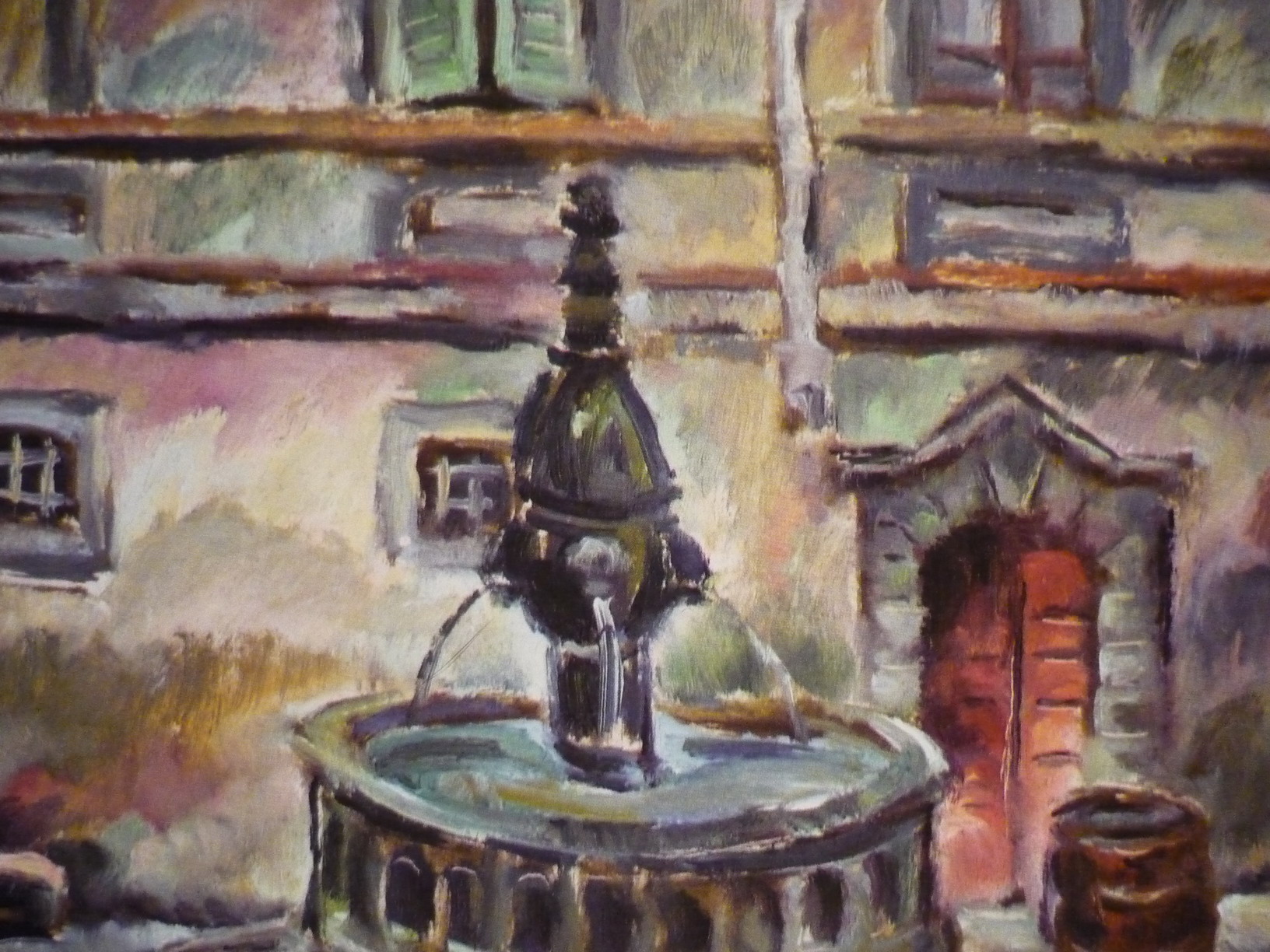 Fountain in Italy - Corneliu Michailescu Tablo