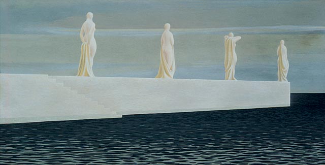 Four Figures on Wharf (1952) - Alex Colville Tablo