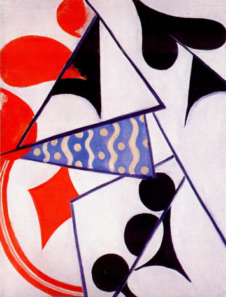 Four aces (Simultaneous Composition) (1915) - Olga Rozanova Tablo