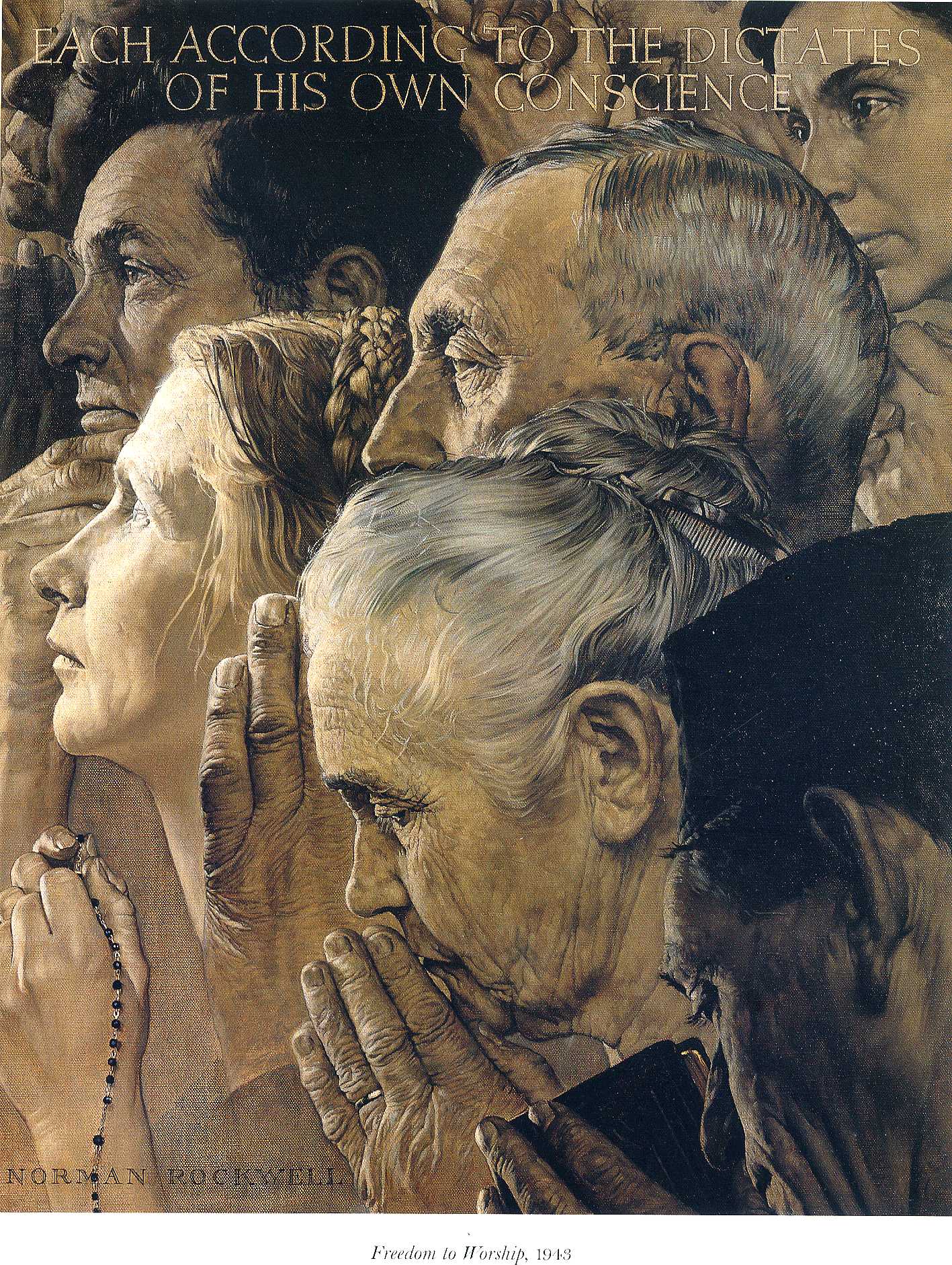 Freedom to Worship (1943) - Norman Rockwell Tablo