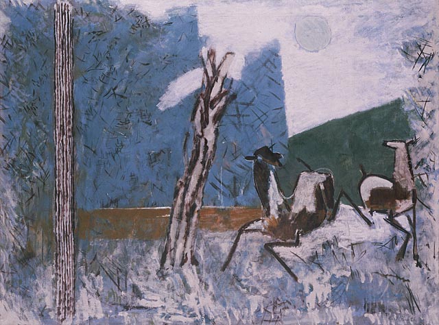 Frightened Deer in Moonlight (1932) - Karl Knaths Tablo