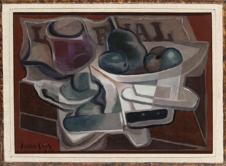 Fruit Dish and Glass (1924) - Juan Gris Tablo