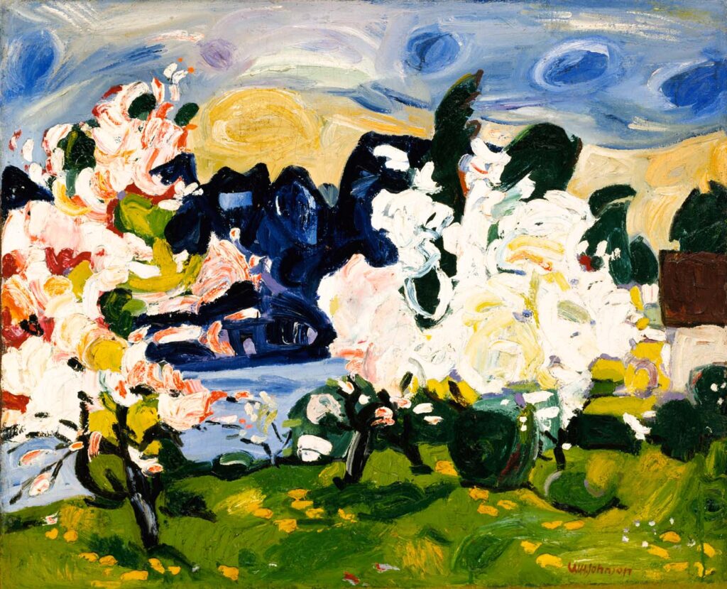 Fruit Trees and Mountains (1938) - William H. Johnson Tablo